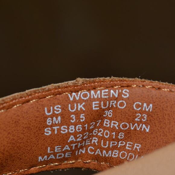 Sperry Leather Sandals Thongs Brown Tan Women's Size 6 - Picture 5 of 5